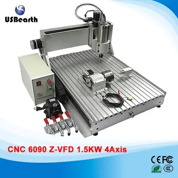 Mini CNC 6090 Router 1.5 KW Spindle 4 Axis Engraving Milling Machine 110V 220V