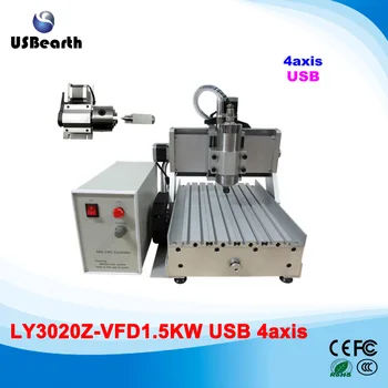 4 axis woodworking cnc machine 3020 1500w spindle usb port cnc engraver