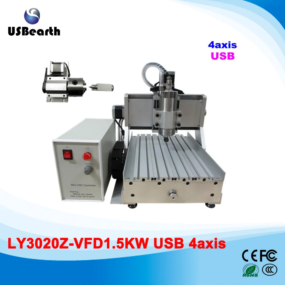 4 axis woodworking cnc machine 3020 1500w spindle usb port cnc engraver