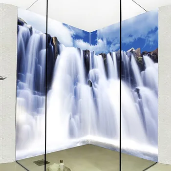 Custom Mural Wallpaper Corridor Bathroom Waterfall Backdrop 3D Waterproof Thickened Self-adhesive PVC Floor Sticker Wallpaper