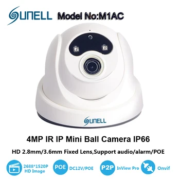 ONVIF HD 4.0MP 2688*1520P Mini Dome IP Camera with Wired IP Camera Outdoor/ Indoor IR Night Vision Small Metal Ball IP Security