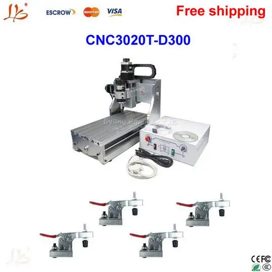 Cnc 3020T-D300 router /engraving machine ,newest cnc cutting machine +4pcs cnc frame
