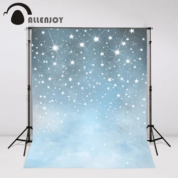 Allenjoy photographic camera background Glitter shining star light blue gray sky kids photocall vinyl background