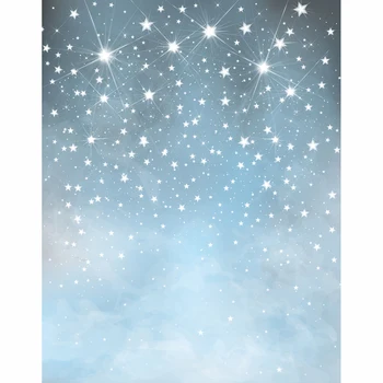 Allenjoy photographic camera background Glitter shining star light blue gray sky kids photocall vinyl background
