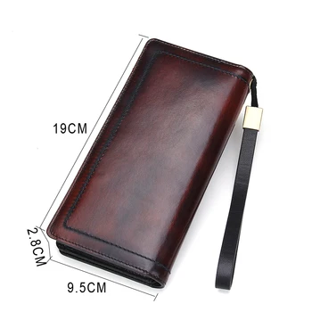 J.M.D Designer Italian Burnished Leather Purse with Bifold Genuine Real Leather Wallet Brown Men Clutch Brand Wallets