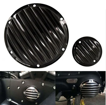 All Black Harley Cover With Logo CNC Deep Cut Derby Timing Timer Covers fits for Harley Sportster 883 1200 XL