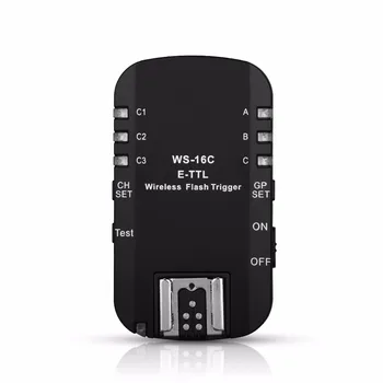 2* WS-16C 2.4GHz Wireless E-TTL 1/8000S Flash Trigger Transceiver for YONGNUO YN-622C II for Canon 1100D 1000D 650D 600D