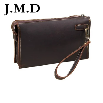 J.M.D 2017  Leather Wallet Classic Dark Brown Vintage Leather Mini Wallet Purse Key Case Men's Hand bag 8043