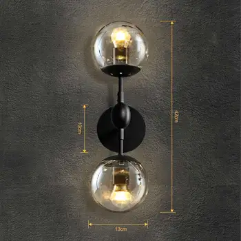 Sanyi Nordic American retro study living room ceiling hanging wall lamp bed loft black iron modern double wall lamp
