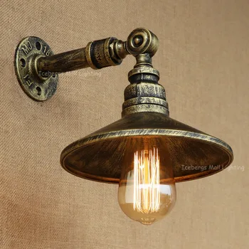 New RH Iron Industrial Pipes E27 Retro Lamp Vintage Loft American Aisle Water Pipe Wall Lamp Bar Restaurant