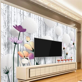 Beibehang 3 d custom wall paper xiangyanghua 3 d photo wallpaper murals bedroom TV wall in the sitting room 3 d wallpaper