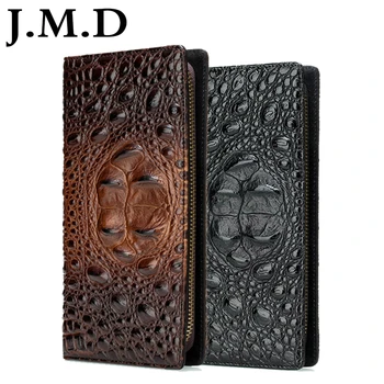 J.M.D Genuine Leather Men Clutch Wallets Alligator Long Design Hand Bgas With Card Holder Zipper Wallet Clutch