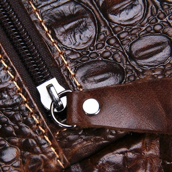 J.M.D Fashion Genuine Leather Men Bag Brand Alligator Leather Vintage Crossbody Bags Famous Brand Small Men's Messenger Bag