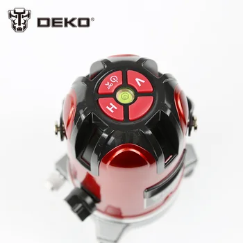 DEKO 5 Lines 6 Points Laser Level 360 Rotary Cross Laser Line Leveling with Oxford Cloth Case