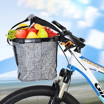 ROCKBROS Alloy+Polyester Waterproof Portable Foldable Bike Bicycle Bicicleta Handlebar Cycling Daily Shopping Large Basket Bag