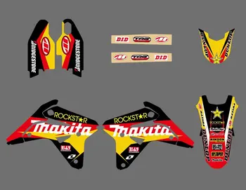 0580 hot red NEW EAM DECALS GRAPHICS BACKGROUNDS STICKERS FOR SUZUKI RMZ450 2007 (star)