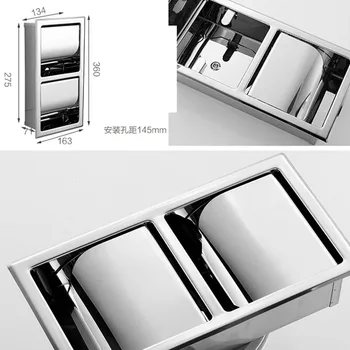 Quality Wall Mount Double Stainless Steel Toiket Paper Holder Bathroom Paper Tissure Box Chrome/golden 3 Style