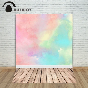 Allenjoy photo backdrops Gouache painting pink blue beautiful art wood photocall backgrounds for photo studio professional