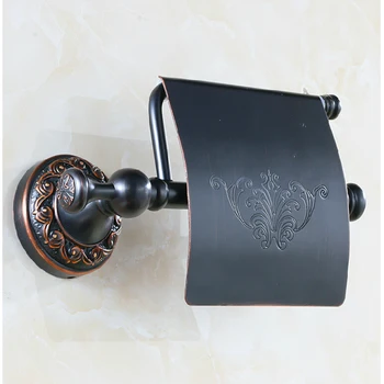 Wholesale And Retail Solid Brass Oil Rubbed Bronze Toilet Paper Holder Flower Carved Tissue Bar Holder