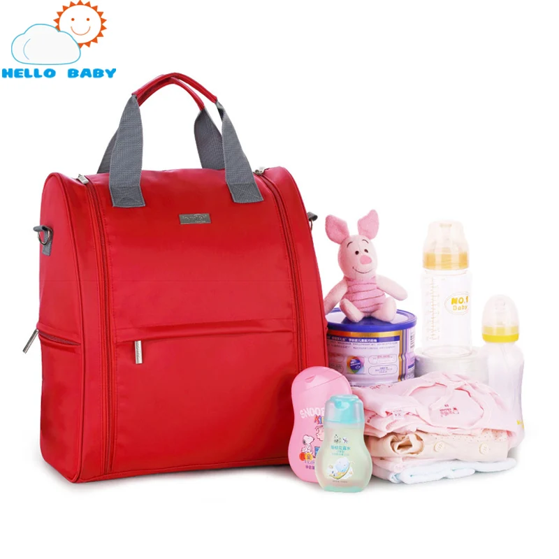 Waterproof backpack women baby mother mummy diaper bag for stroller organizer travel Shoulder brand Fashion Solid red nappy bags