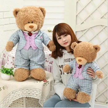 1pcs Suit Bear Doll Wearing Suits Gift Big Plush Toys for Birthday gift Valentine's Day Gift for Girlfriend Juguetes Brinquedos