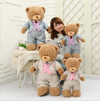 1pcs Suit Bear Doll Wearing Suits Gift Big Plush Toys for Birthday gift Valentine's Day Gift for Girlfriend Juguetes Brinquedos