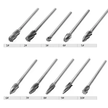 10pcs Single Carbide rotary file 2.35mm tungsten steel grinding head for polishing handpiece blade 4MM