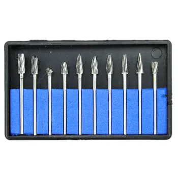 10pcs Single Carbide rotary file 2.35mm tungsten steel grinding head for polishing handpiece blade 4MM