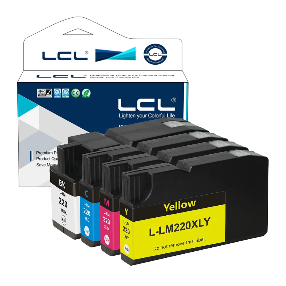 LCL 220XL 220 XL (4-pack) BK C M Y ink Cartridge Compatible for Lexmark OfficeEdge Pro4000c/Pro4000/Pro5500/Pro5500t