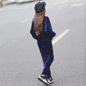 LouisDog Children Gym Set Evelour Sport Suit Teenage Girls kids Track Suit Royal Blue Grey Jogging Outfit Spring Autumn 2PCS