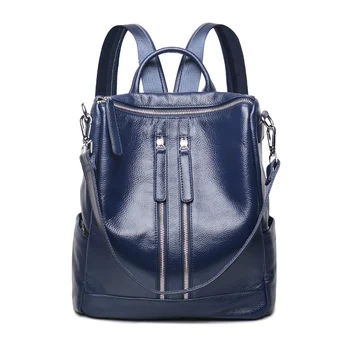 2017  Brands Genuine leather bag women College wind Backpack bag