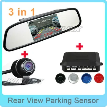 3 in 1 Dual Core Auto Parking Sensor System + Rear View Camera + 4.3