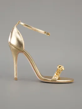 Original Intention Elegant Women Sandals Sexy Peep Toe Thin Heels Sandals Gold Shoes Woman Plus Size 4-15