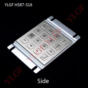 Metal keyboard Up, down, left, right YLGF HS87-S16 8Pin scanning lines ( I / O) 16 key waterproof (IP65), dust, anti violence