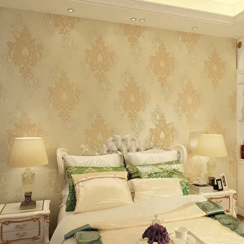 Luxury Damask Wallpaper European Style 3D Stereo Non-woven Flocking Wallpaper Bedroom Living Room TV Background Wall Paper Rolls