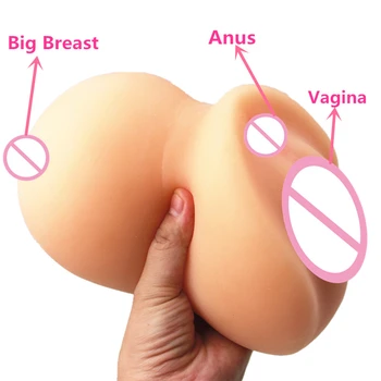 New 1.4 kg big and realistic 3D man masturbator with anus anal vagina and big breast sex doll for man sex products