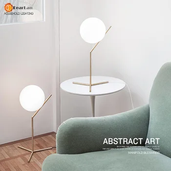 Modern Iron Gold Creative Art Deco Table Lamp Glass Desk Lamp Study/Foyer/Bedside Table Lighting E27 Lamp Holder 110-240V