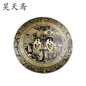 Haotian vegetarian] Chinese antique cabinet drawer handle HTB-153 section diameter 24CM Beizitou