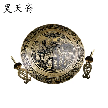 Haotian vegetarian] Chinese antique cabinet drawer handle HTB-153 section diameter 24CM Beizitou