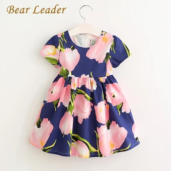 Bear Leader Girls Dress 2017 Brand Summer Style Dress Princess Dresses Flower Pring Design Kids Dress Children Clothing 3-8Y