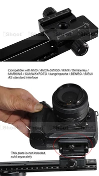 Camera Bracket Slider 35cm Lengthened Aviation Aluminum Quick Release Plate + 2 x Two-sided Clamp for Tripod Ball Head