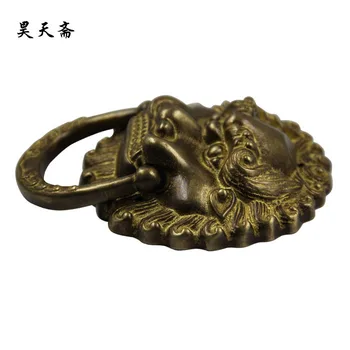 Haotian vegetarian] Chinese copper handle pure copper door knocker beast bow handle HTA-124