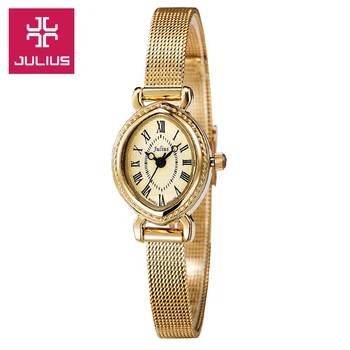 Top Julius Lady Woman Wrist Watch Elegant Retro Fashion Hours Dress Bracelet Chain School OL Girl Birthday Gift JA-568
