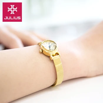 Top Julius Lady Woman Wrist Watch Elegant Retro Fashion Hours Dress Bracelet Chain School OL Girl Birthday Gift JA-568