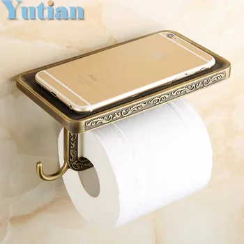 Bathroom storage rack Antique Brass toilet paper holder bathroom mobile holder toilet tissue paper holder YT-1492