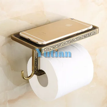 Bathroom storage rack Antique Brass toilet paper holder bathroom mobile holder toilet tissue paper holder YT-1492