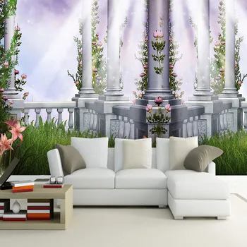 3D Room Wallpaper Custom Mural Non-woven European Style Roman Column 3D Stereoscopic Living Room TV Background Home Wall Paper
