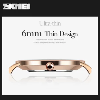 SKMEI Luxury Brand Men Watch Ultra Thin Stainless Steel Clock Male Quartz Sport Watch Men Waterproof Casual Wristwatch relogio