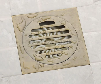 Antique Brass Bathroom Floor Drain Waste Grate Shower Drainer Whr003