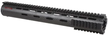 Vector Optics Carbon Fiber Rifle Length 15 inch Forearm Tactical Handguard Quad Picatinny Rails Mount with End Cap fit AR15 M4